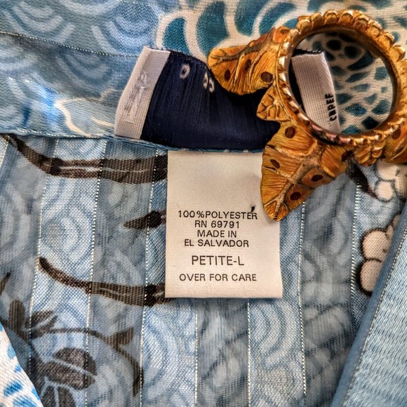 c.b. collections button-up blouse  SZ PL - Picture 7 of 16